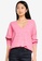 Vero Moda pink Doffy Long Sleeves V-neck Sweater 7064EAAEFF877DGS_1