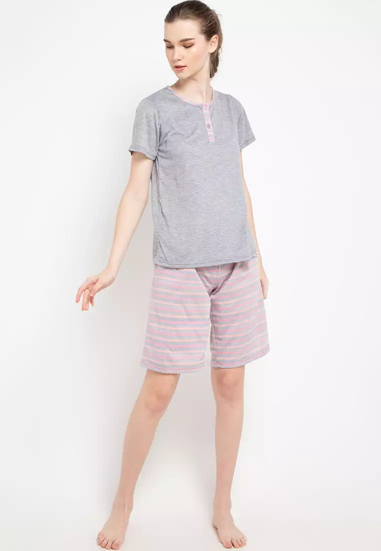 Pyjama Pijama Short Sleeve Short Pants Sleepwear