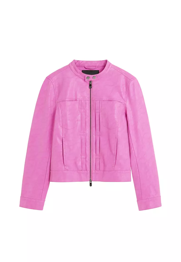 Faux leather coat