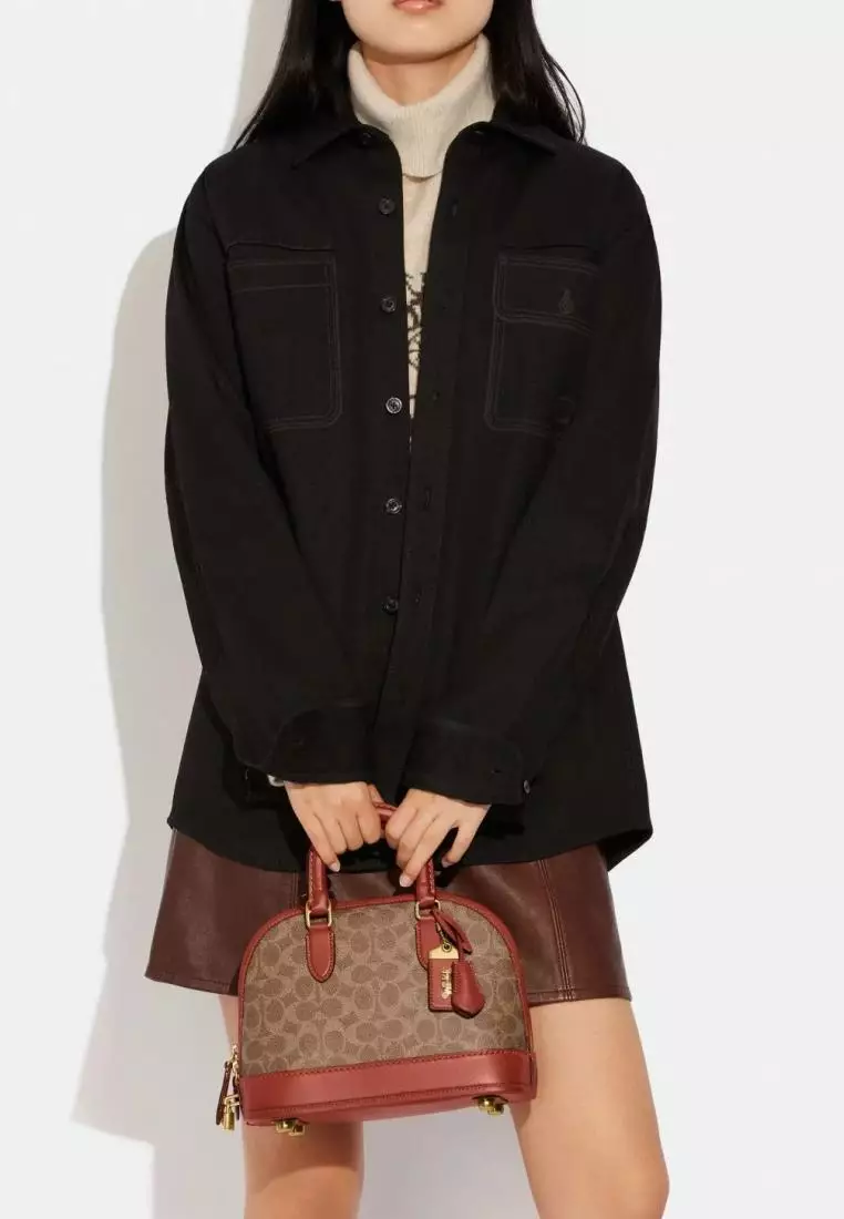 Coach Revel Bag In Signature Canvas Tan Rust