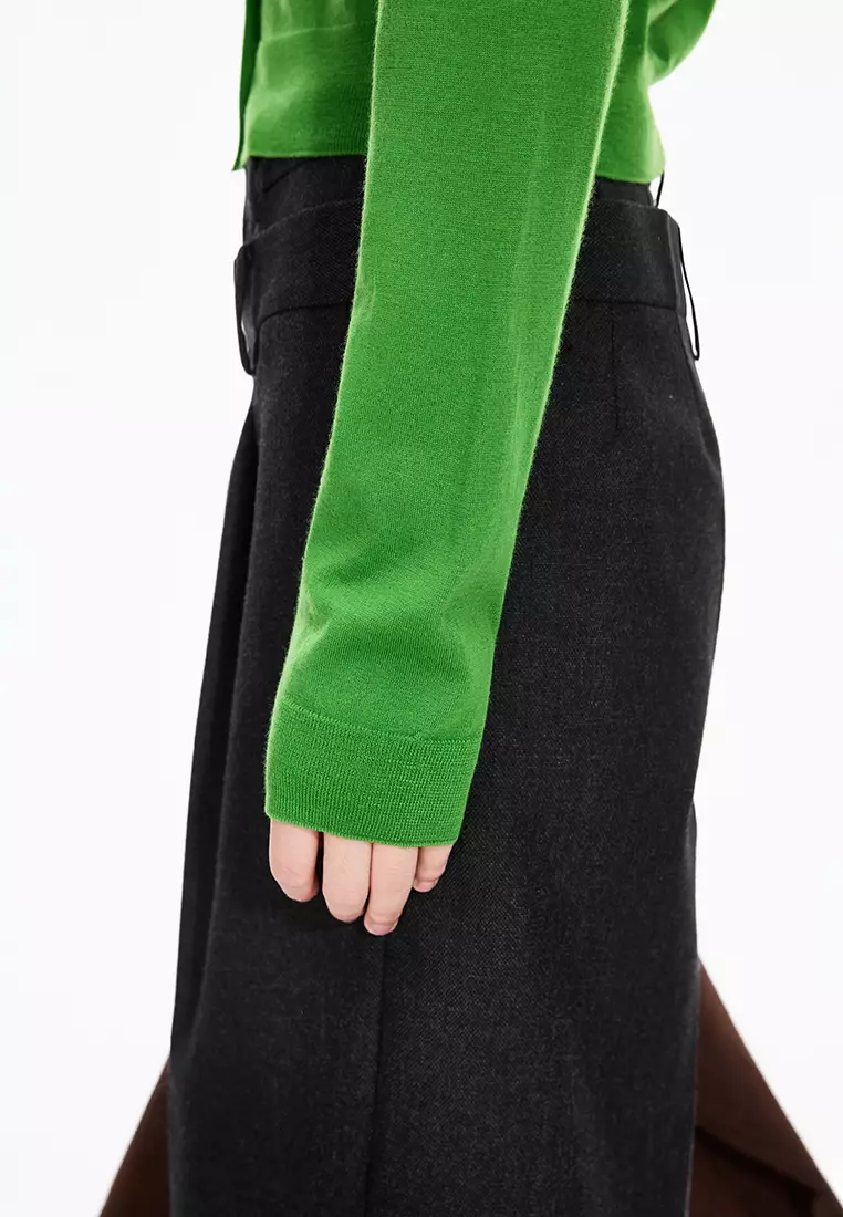 巴素兰羊毛修身短款开襟针织衫