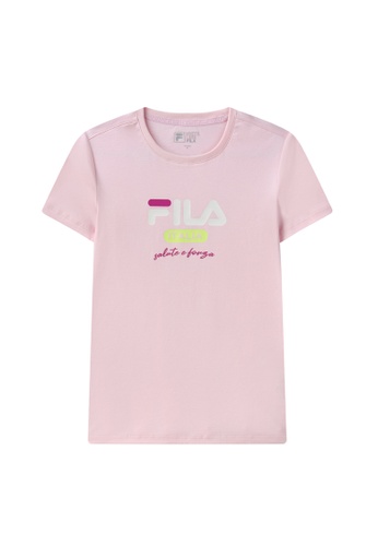 FILA pink FILA ITALIA Logo Cotton T-shirt 4BC2AAA2C88E03GS_1