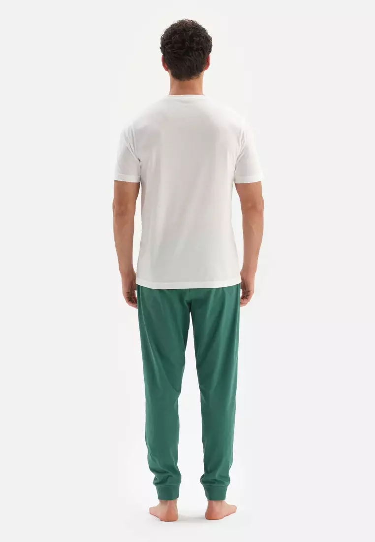Buy DAG Ecru Tshirt Pants View Printed Crew Neck Regular