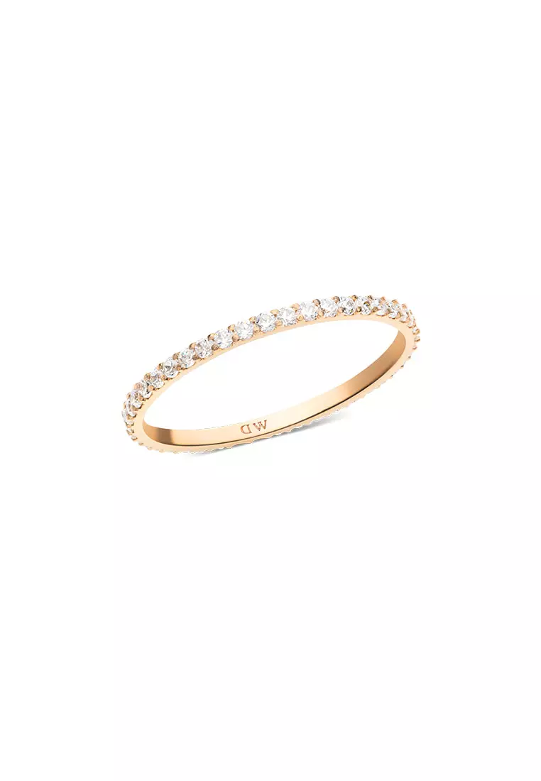 Mirelle Eternity Ring 1.4mm Rose Gold Unisex Ring for women and men stainless steel crystal Ring DW Official Authentic Original Cincin perempuan lelaki DW