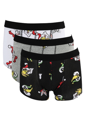 Only & Sons black Looney Print Trunk 3 Pack 4C185USA1ADAA8GS_1