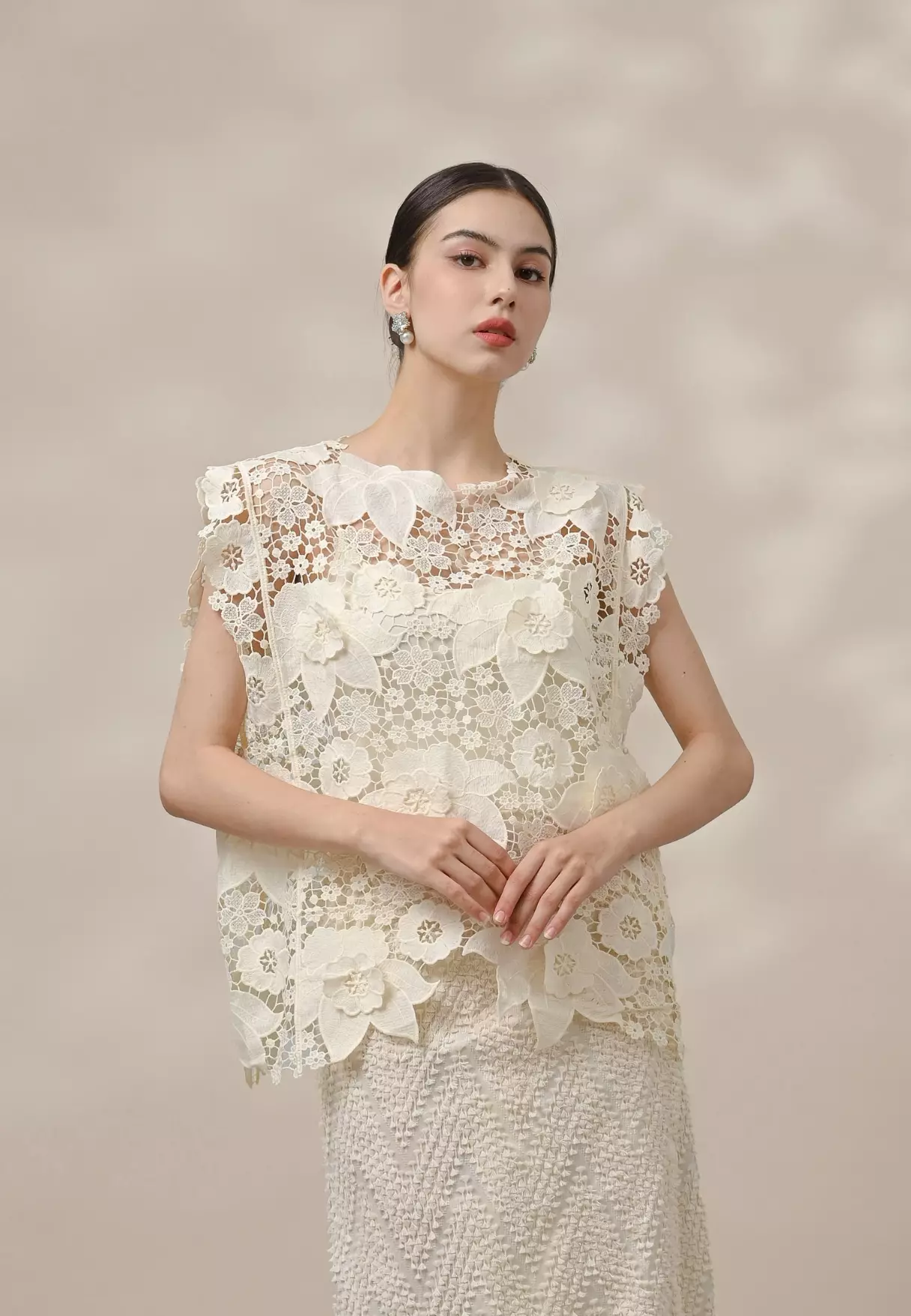 Fleurine Vest - Ivory