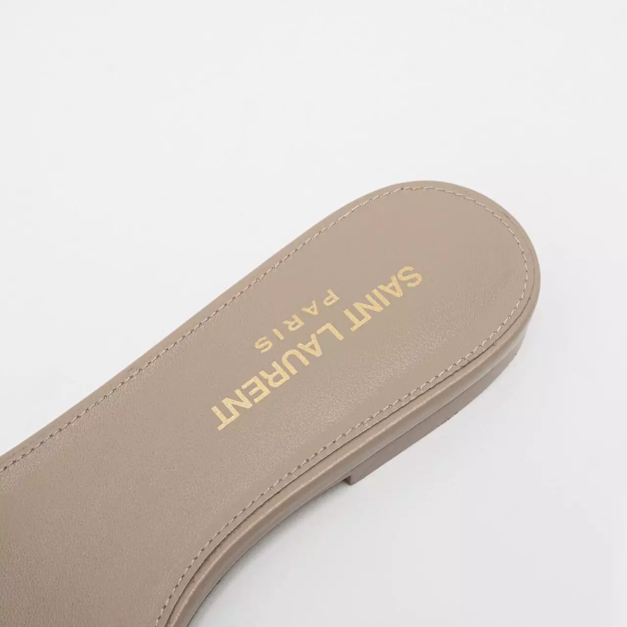 Tribute Smooth Leather Flat Sandal Dark Beige