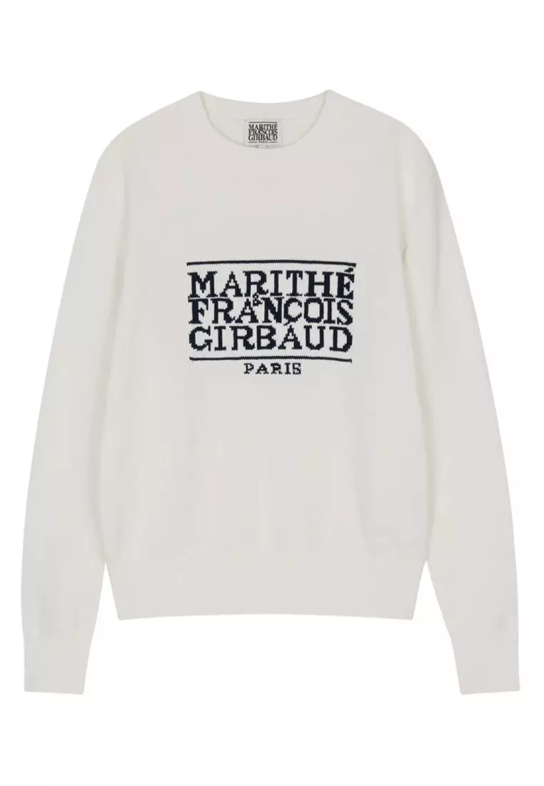 MARITHÉ Classic Logo Knit Pullover Ivory