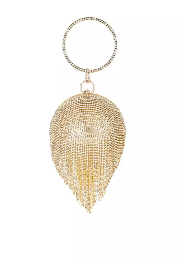 Round gold clutch hotsell