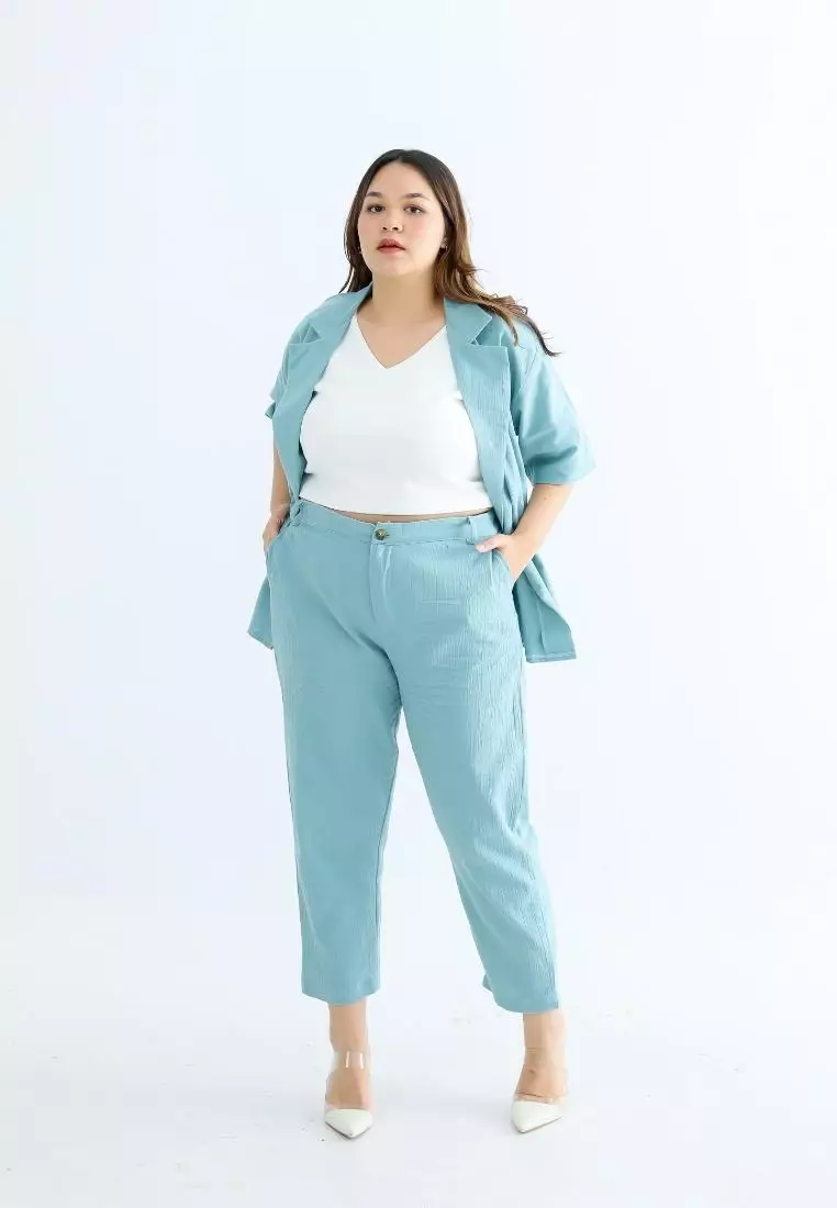 Plus Size Pants Lorraine Carulean Blue