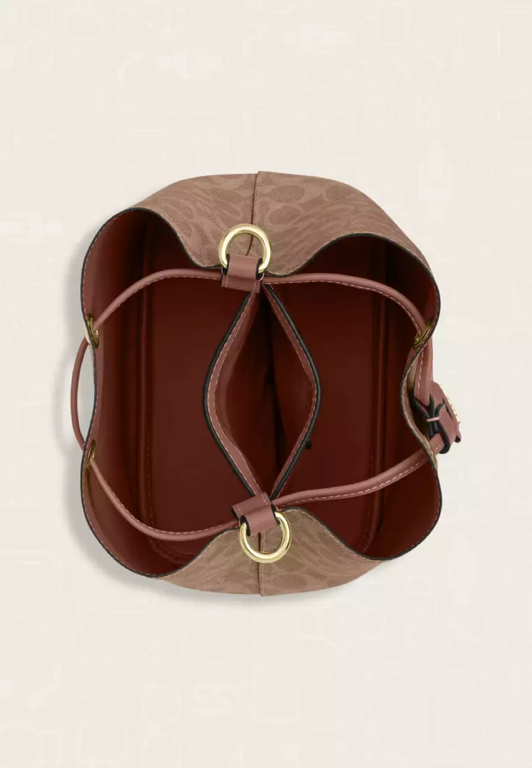 Coach Rowan Bucket Bag In Signature Canvas Tan Brown