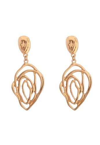 A-Excellence gold Gold Plated Asymmetric Earrings B3AE6AC5C73F34GS_1