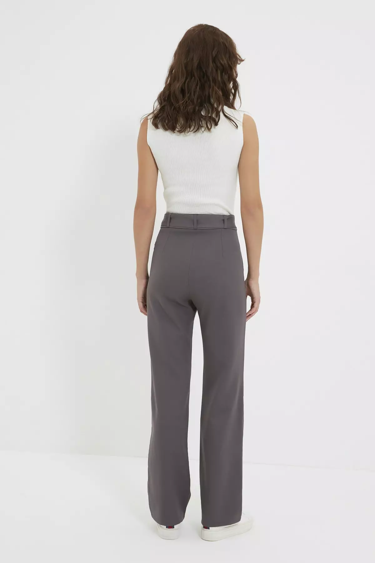 Belted Straight Cut Pants