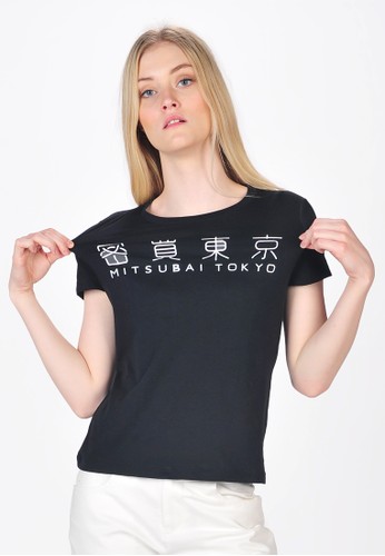 SJO's Graphic Mitsubai Tokyo Black Women's T-Shirt
