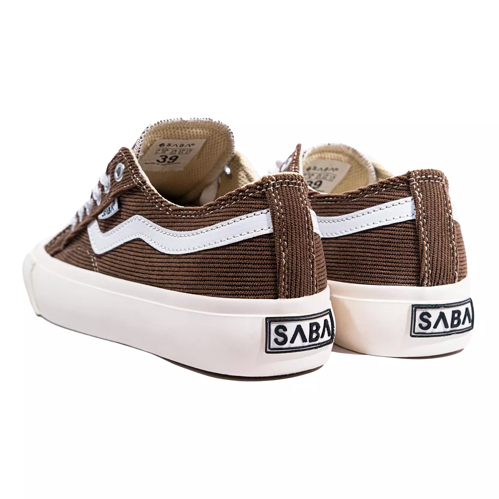 SABA Veloz Corduroy Brown White - Sepatu Sneakers Casual Pria Wanita Original 100% VLZC-L-29