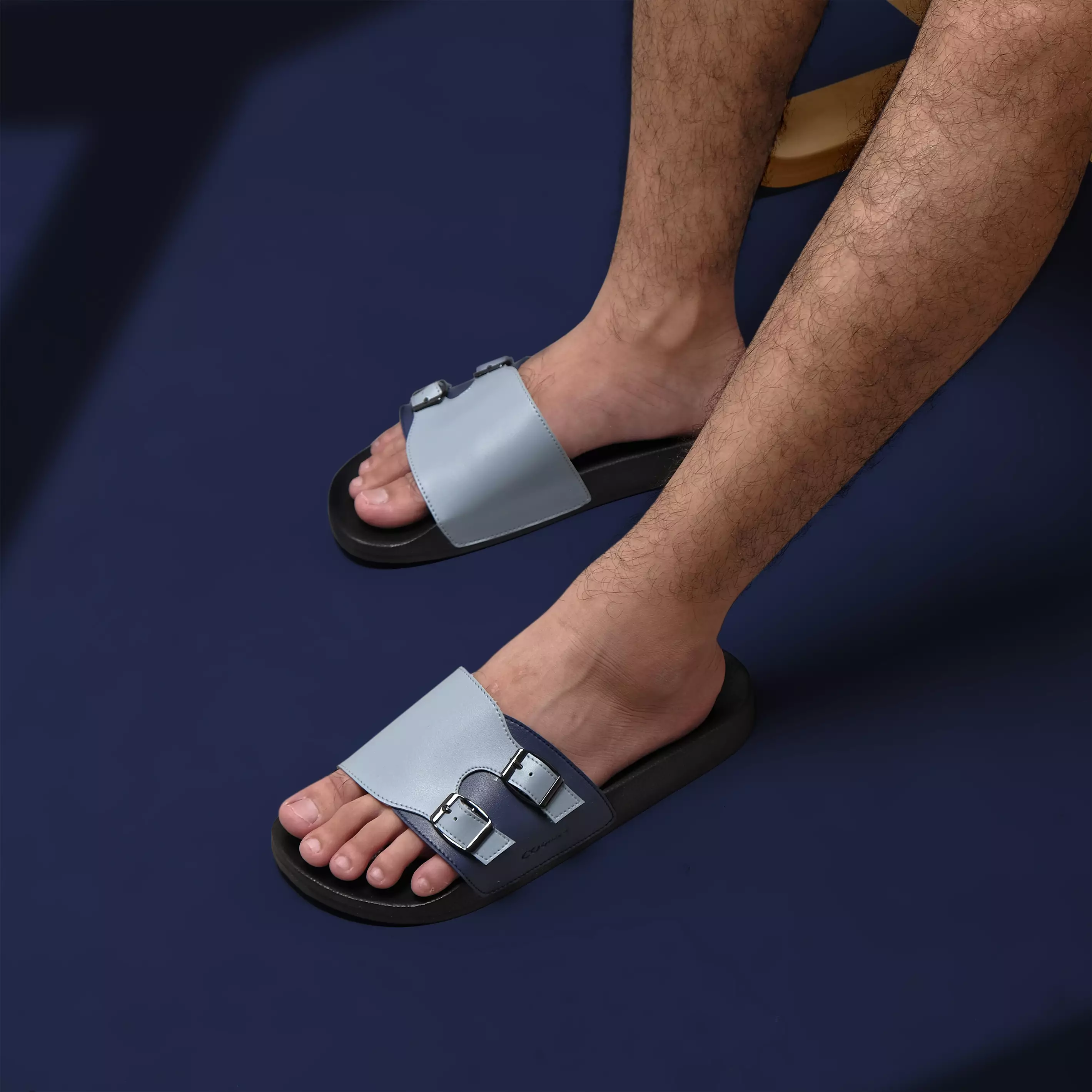 Cogen Sendal Slop Pria Casual Slide Cowok Slip On Nano Series Blue Warna Nano Blue