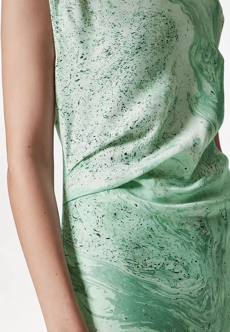 Bias-Cut Satin Midi Dress
