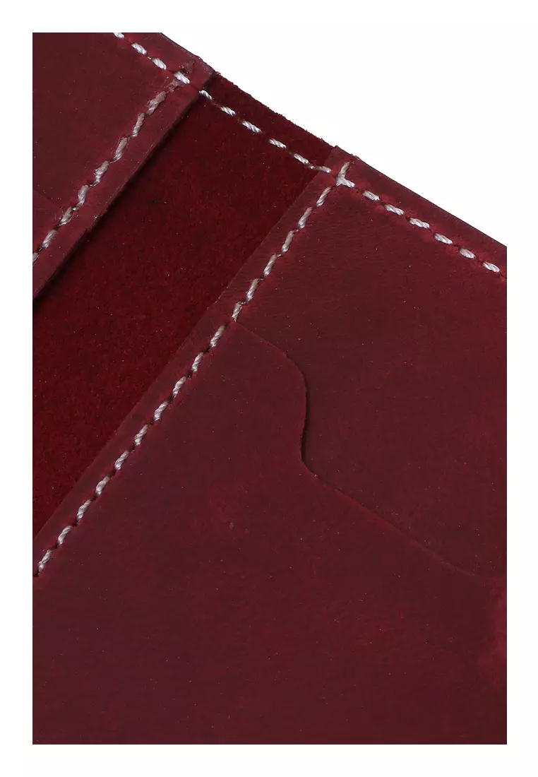 Zackly Card Holder Wallet Dompet Kartu Handmade Many Slot Material Genuine Leather Kulit 025 ORIGINAL - Maroon