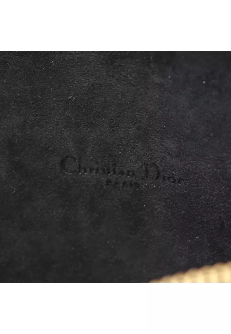 Pre-Loved Christian Dior Karo Double Pouch Shoulder bag leather black