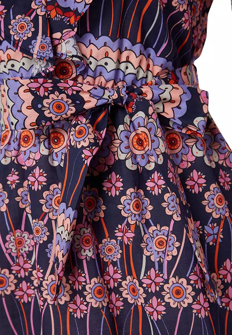 Buy Trendyol Floral Patterned Ruffles Beach Dress Online | ZALORA Malaysia