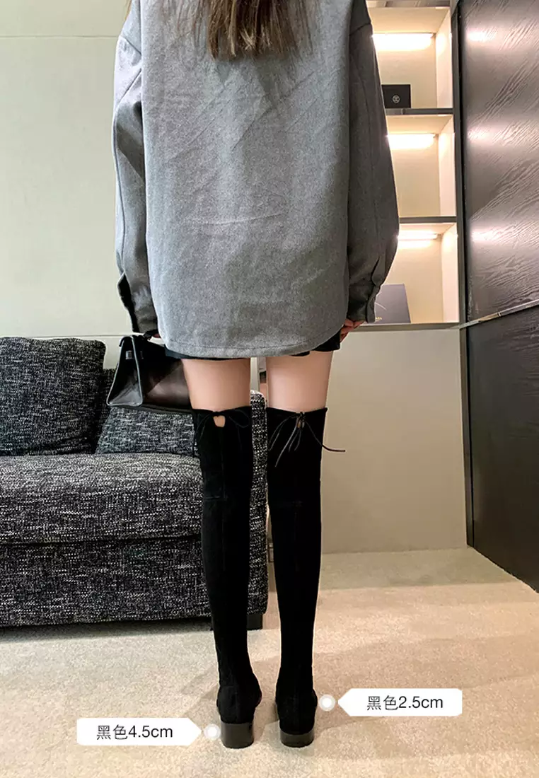 2.5CM Supper Skinny Elastic Suede Fabric Over Knee Boots XW5050-2