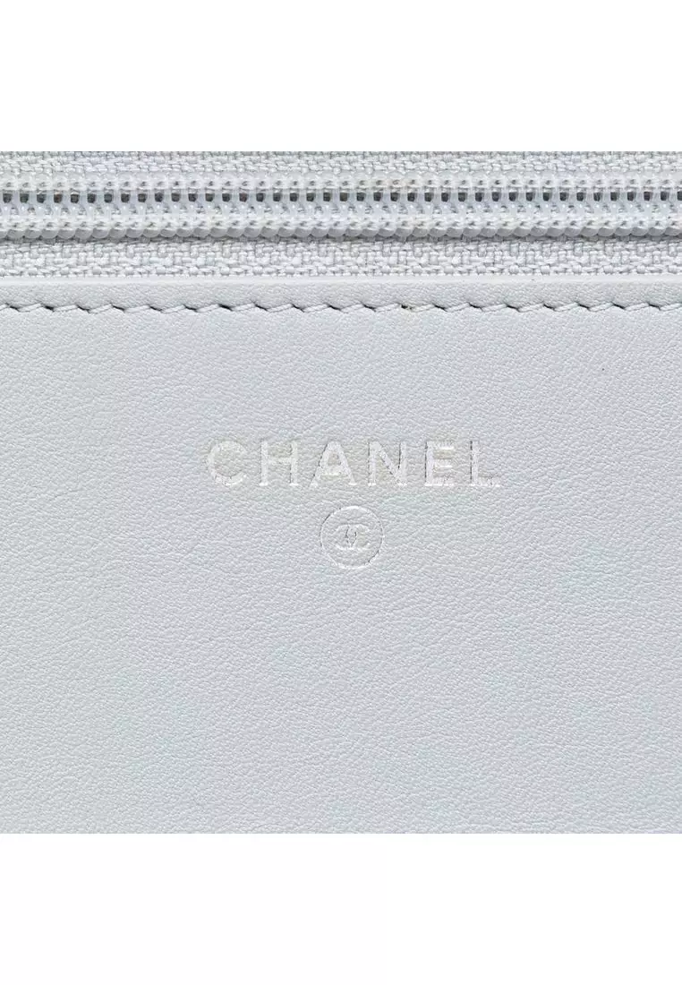 Pre-Loved Chanel Canvas Deauville Wallet On Chain