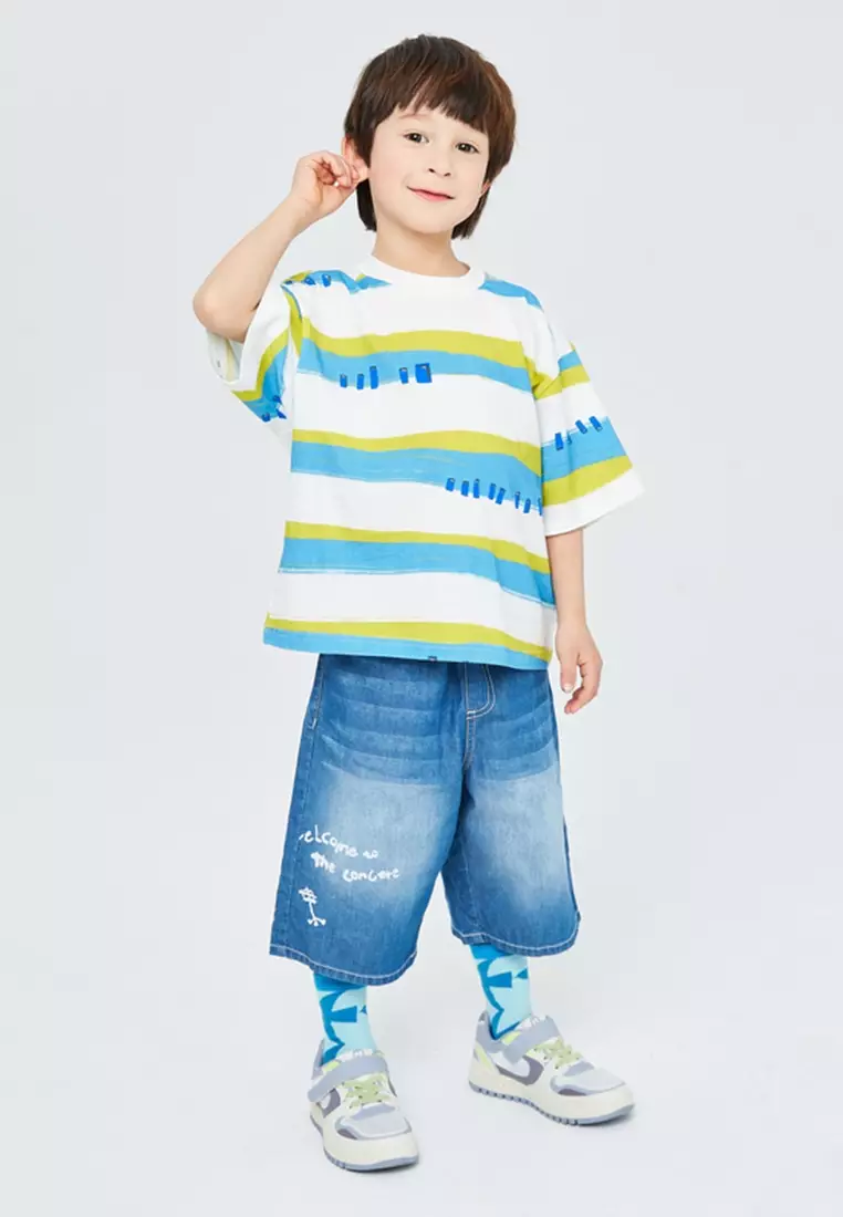 Multi Color Rugby Short Sleeve Cotton T-Shirt