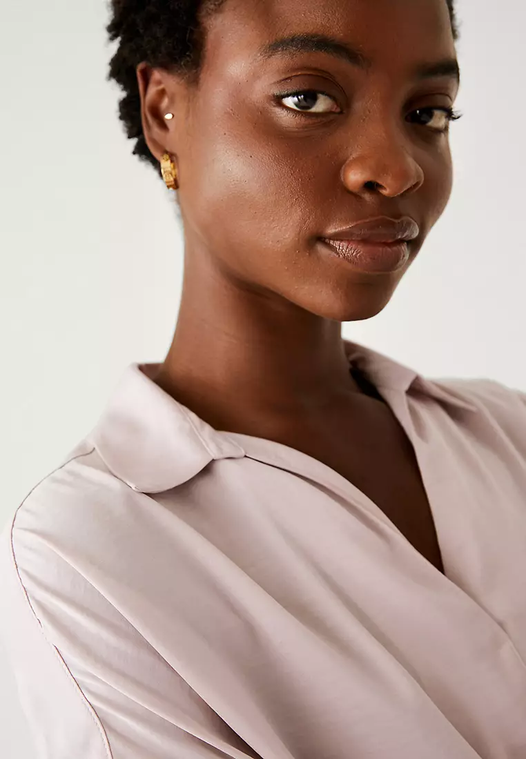 Satin Popover Blouse