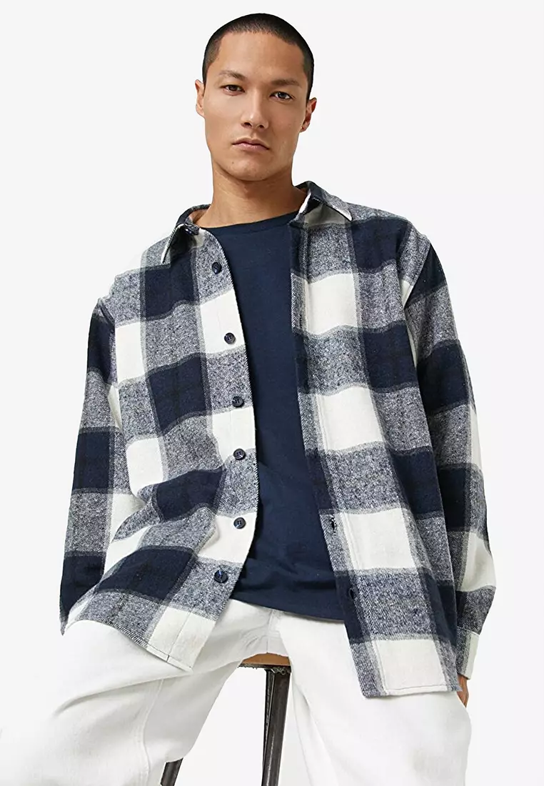 Checkered button shirt discount