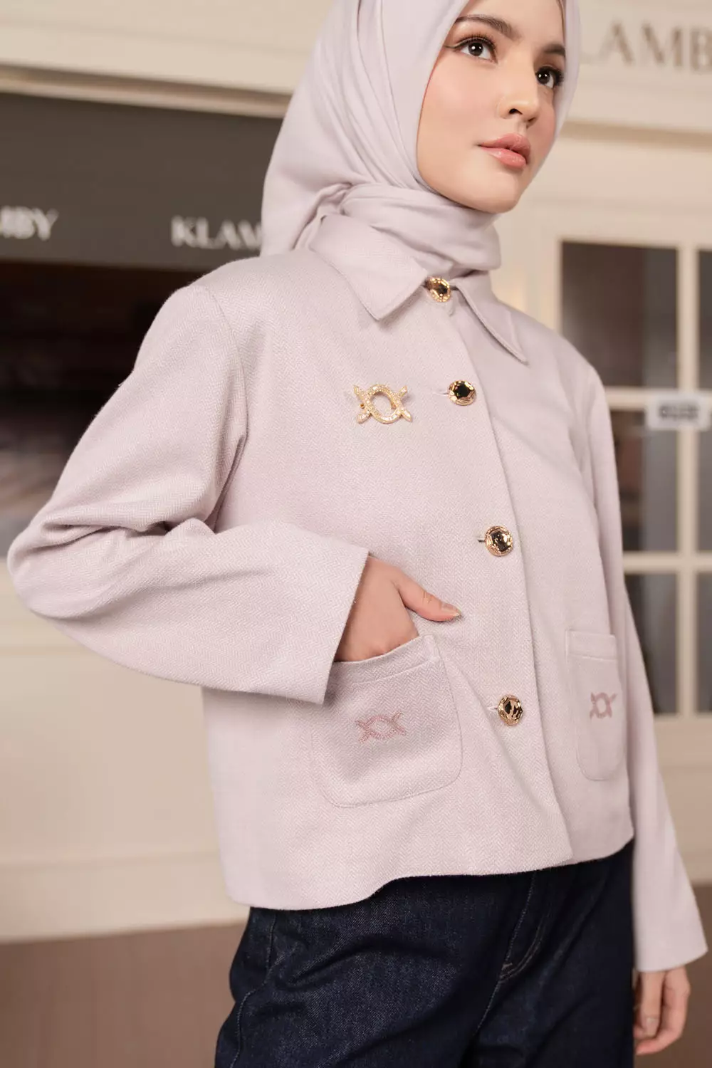 Klamby - Iona Blazer Bridal Blush