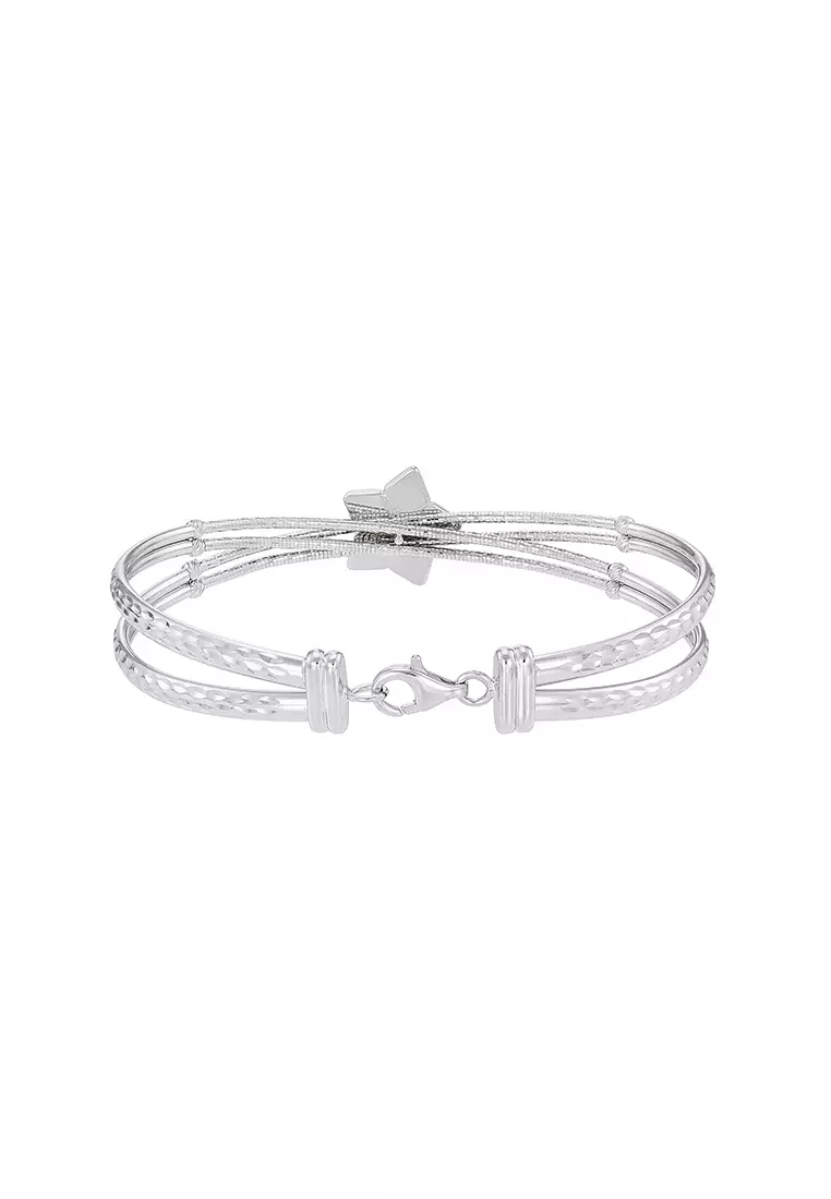 HABIB 750/18K White Gold Bangle 2271SDB