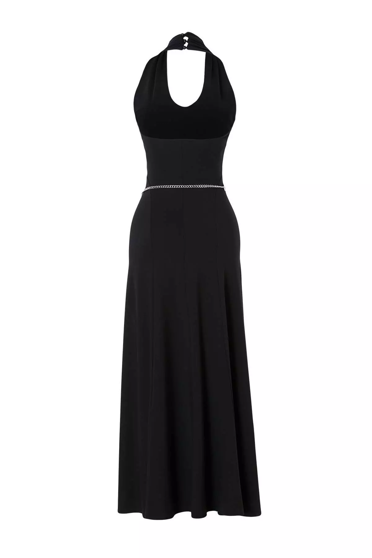 Trendyol Studio Collection Black Waist Opening Belted Sleeveless Stretch Knitted Dress Twoss26El391