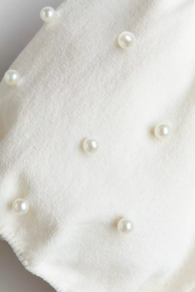 Bead-detail fine-knit top