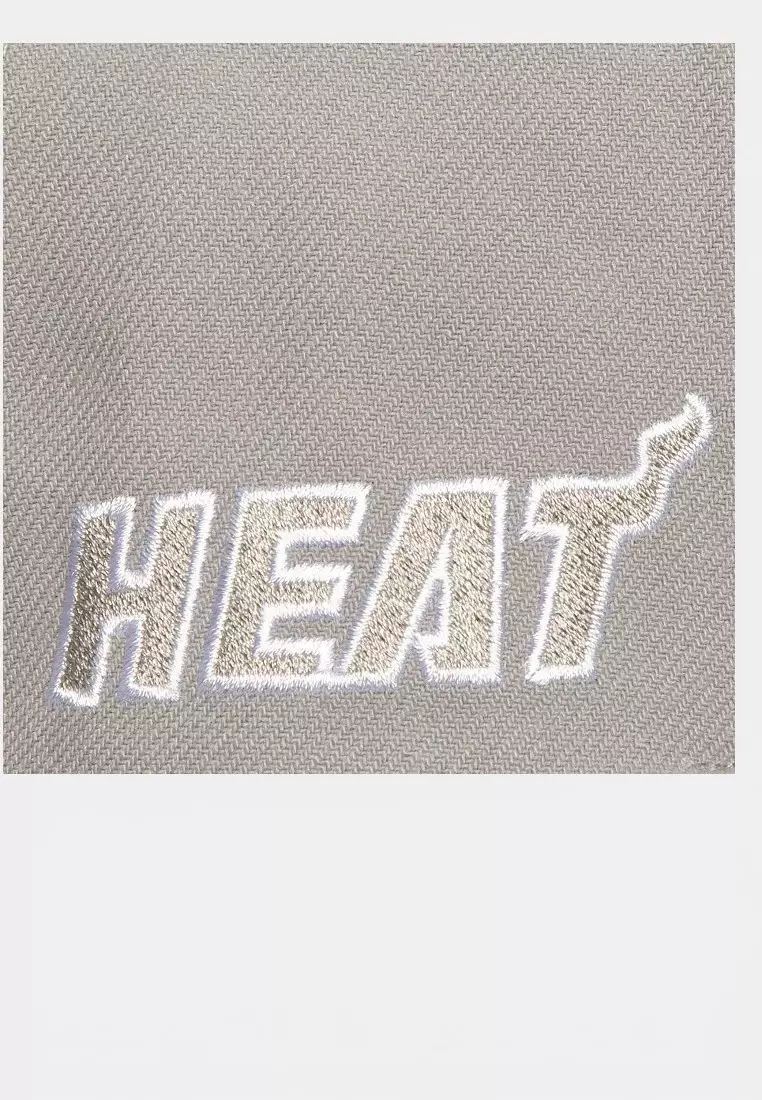 Miami Heat Evergreen Grey White Snapback Cap