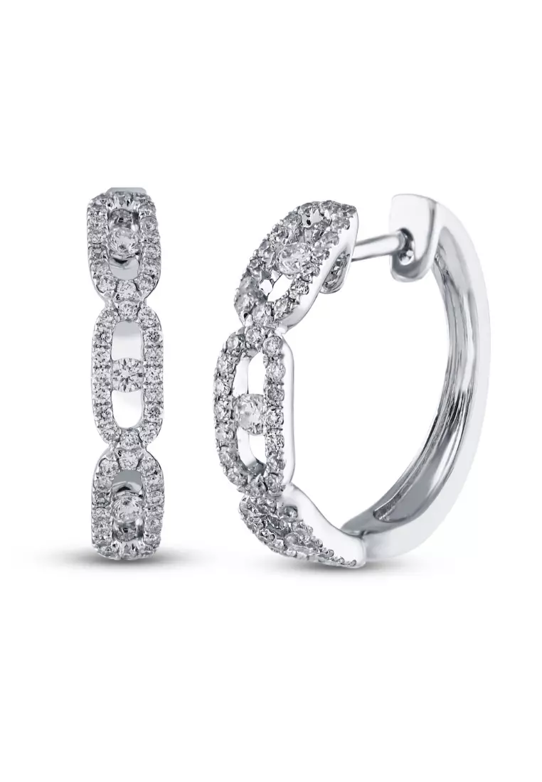 White gold hoop best sale earrings diamond