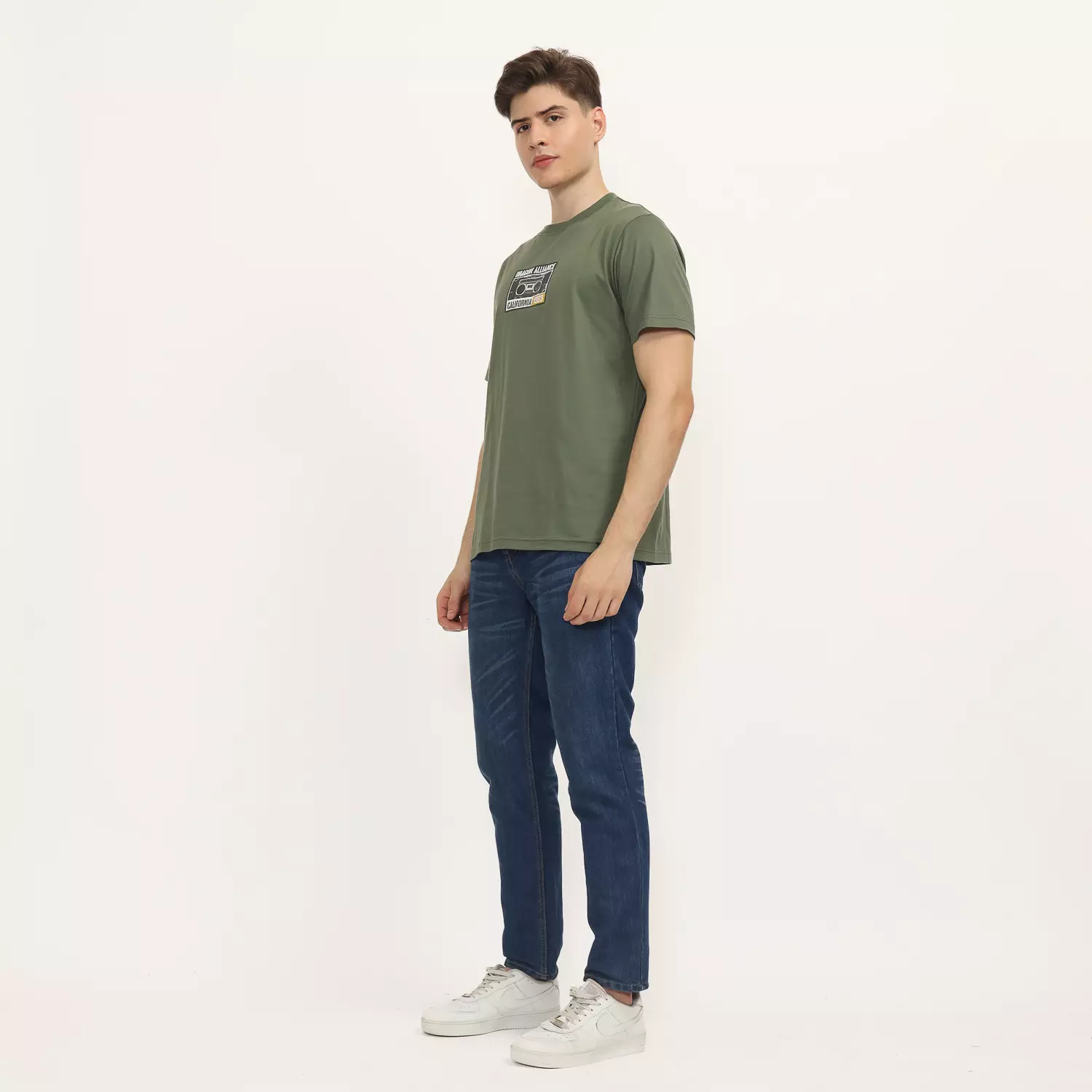 Dragon Kaos Lengan Pendek Chambray Men Tee Olive Planet Surf