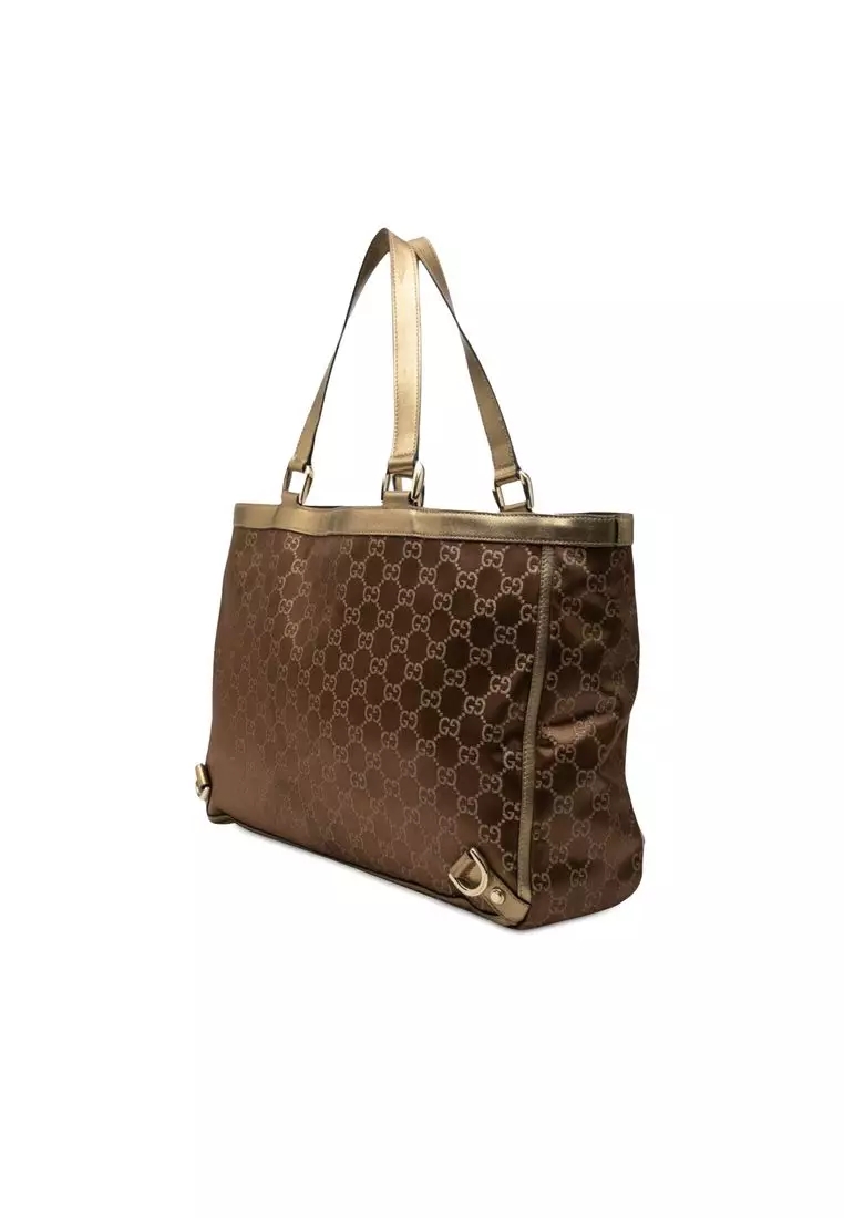 Pre-Loved Gucci Gg Satin Abbey D Ring Tote