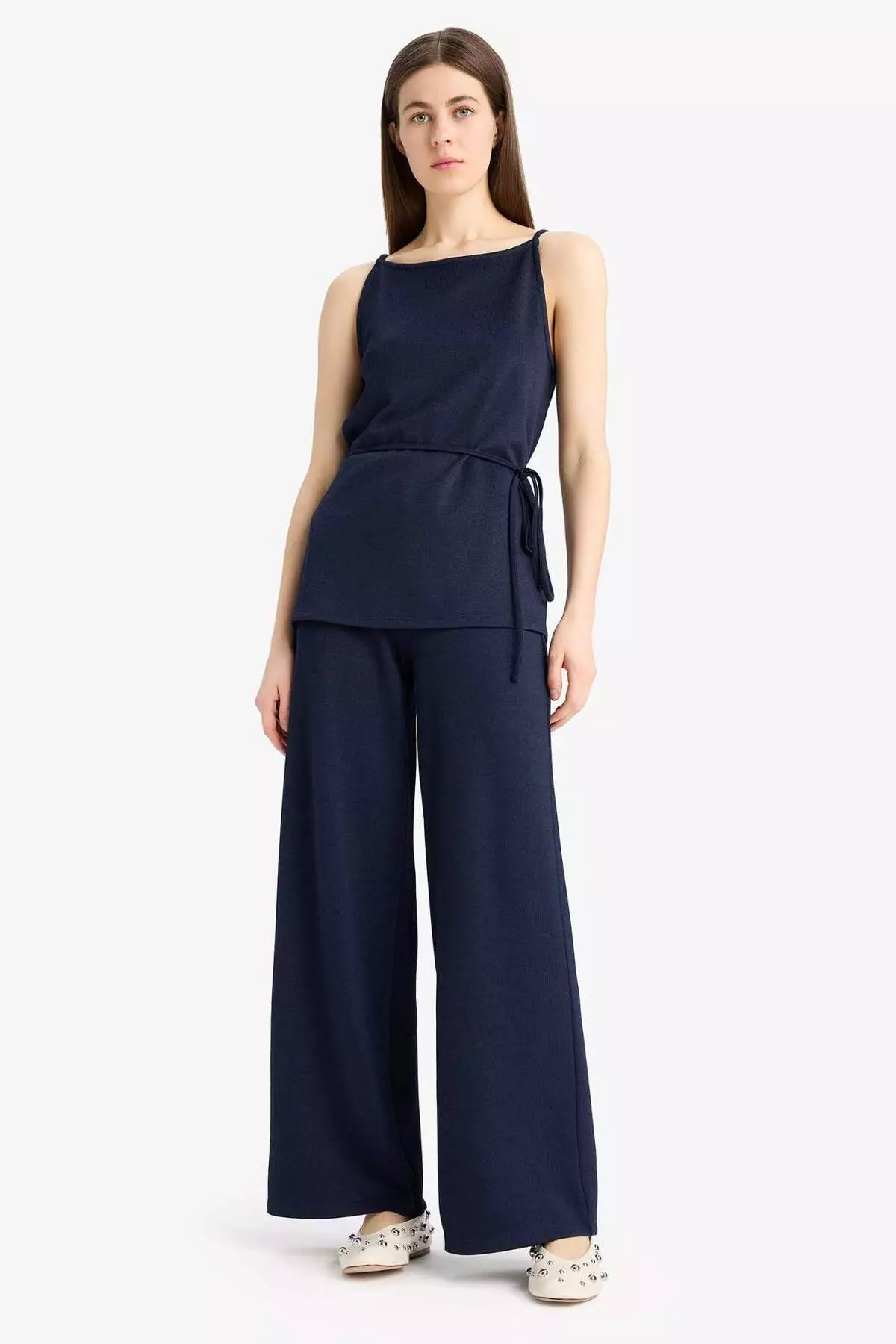 Wide Leg Wide Leg Basic Straight Pique Trousers E5784Ax25Sp