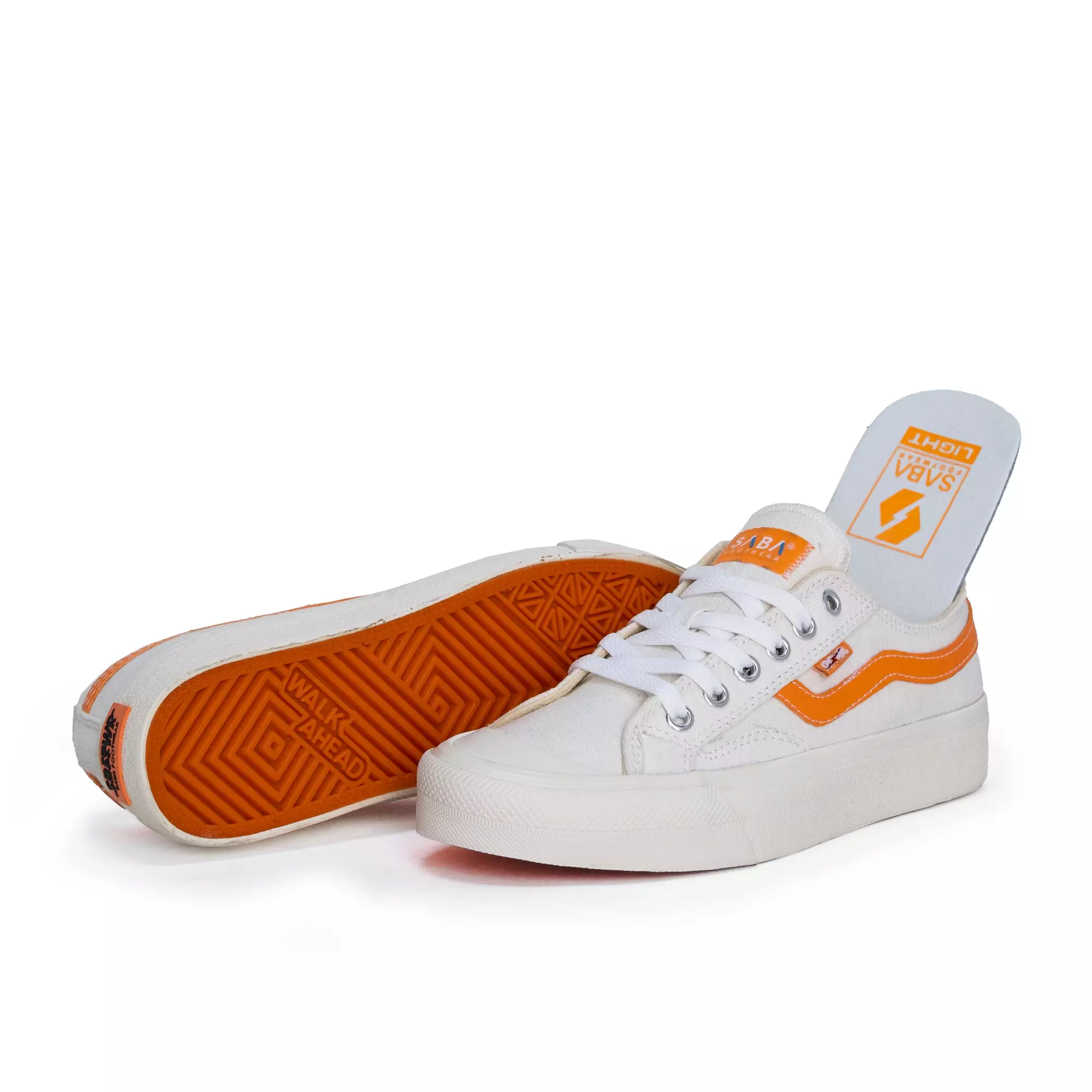 SABA Veloz Light Off White Orange - Sepatu Sneakers Casual Pria Wanita