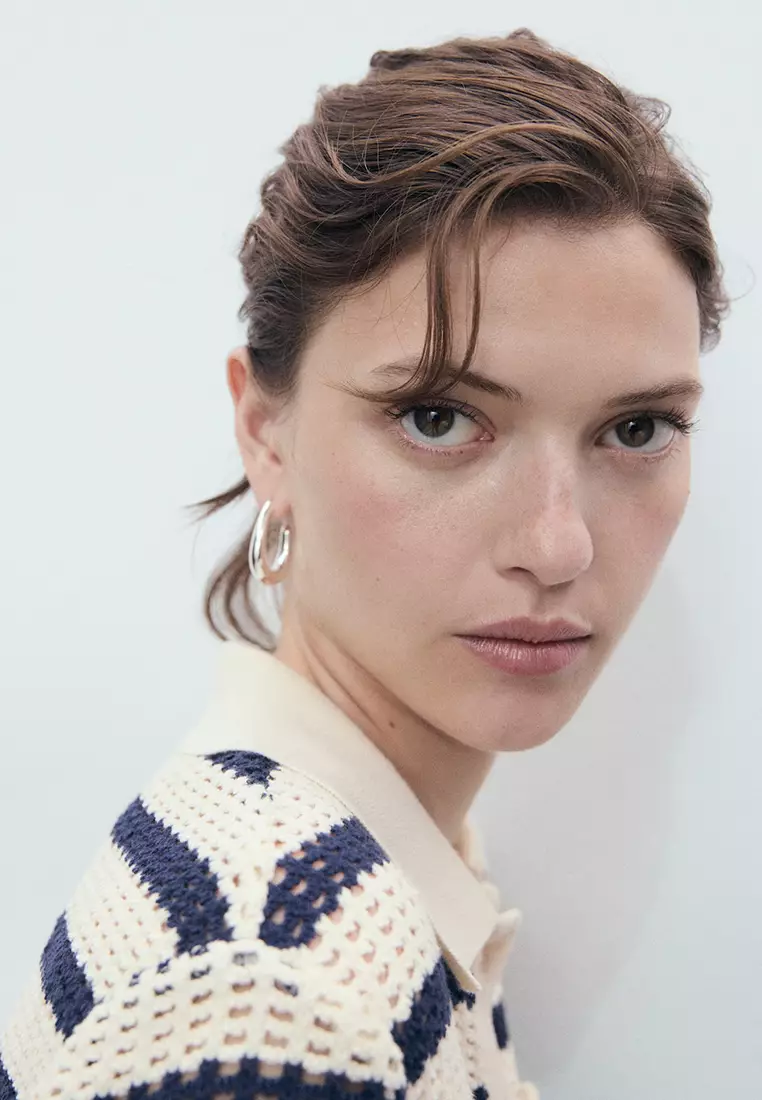 Short Sleeve Striped Cardigan