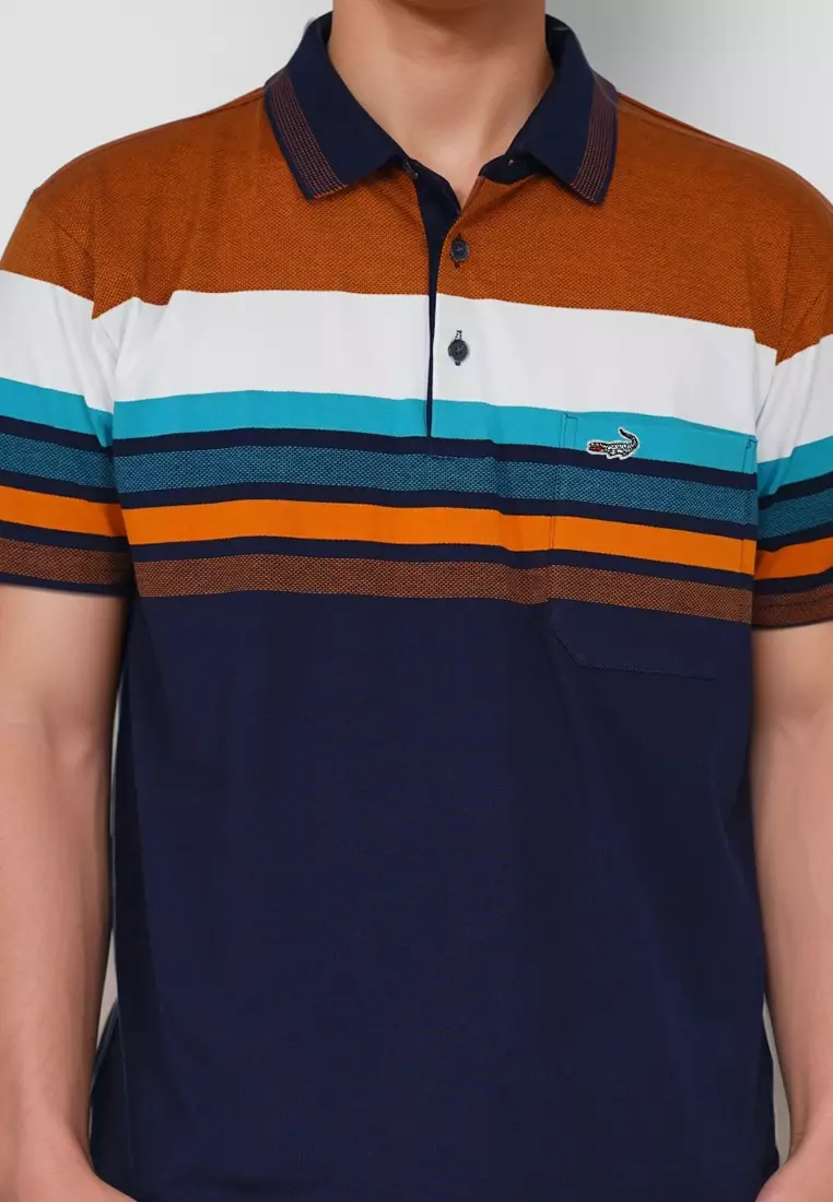 Crocodile DIAMOND 0006 Navy - Kaos Premium Pria Men Polo Shirt - Relax Fit