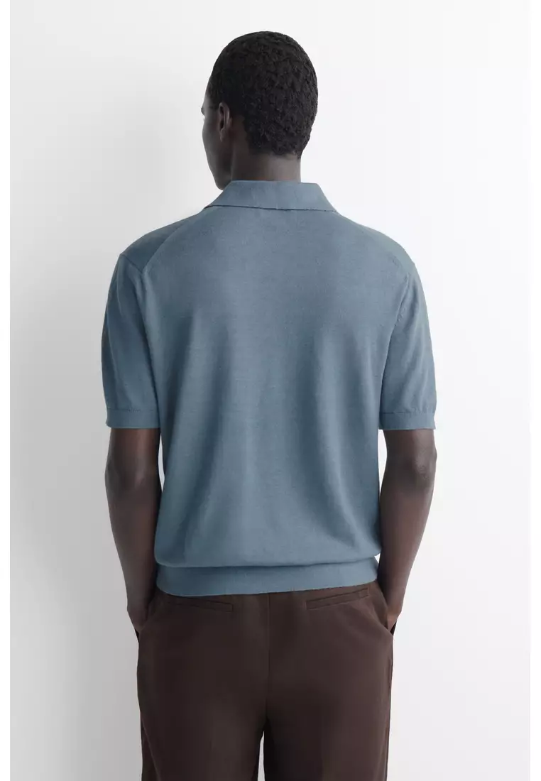 KNITTED LINEN POLO SHIRT