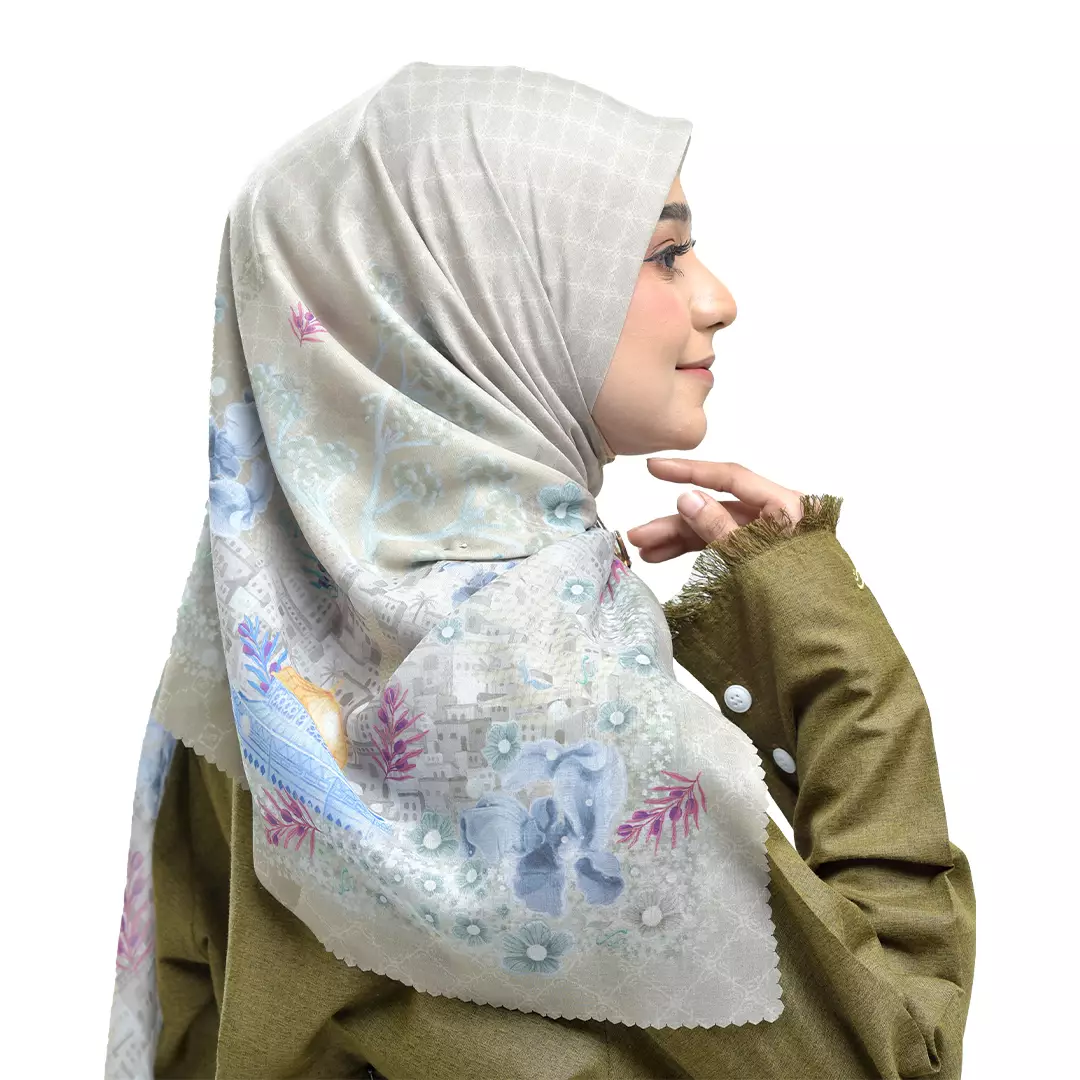 Rabbani - Kerudung Segi Empat Muslim Wanita Tetra Nazwah - Lite Green