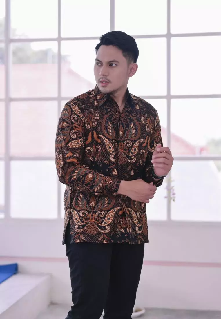 kemeja batik pria lengan panjang motif gurdo abdi putro