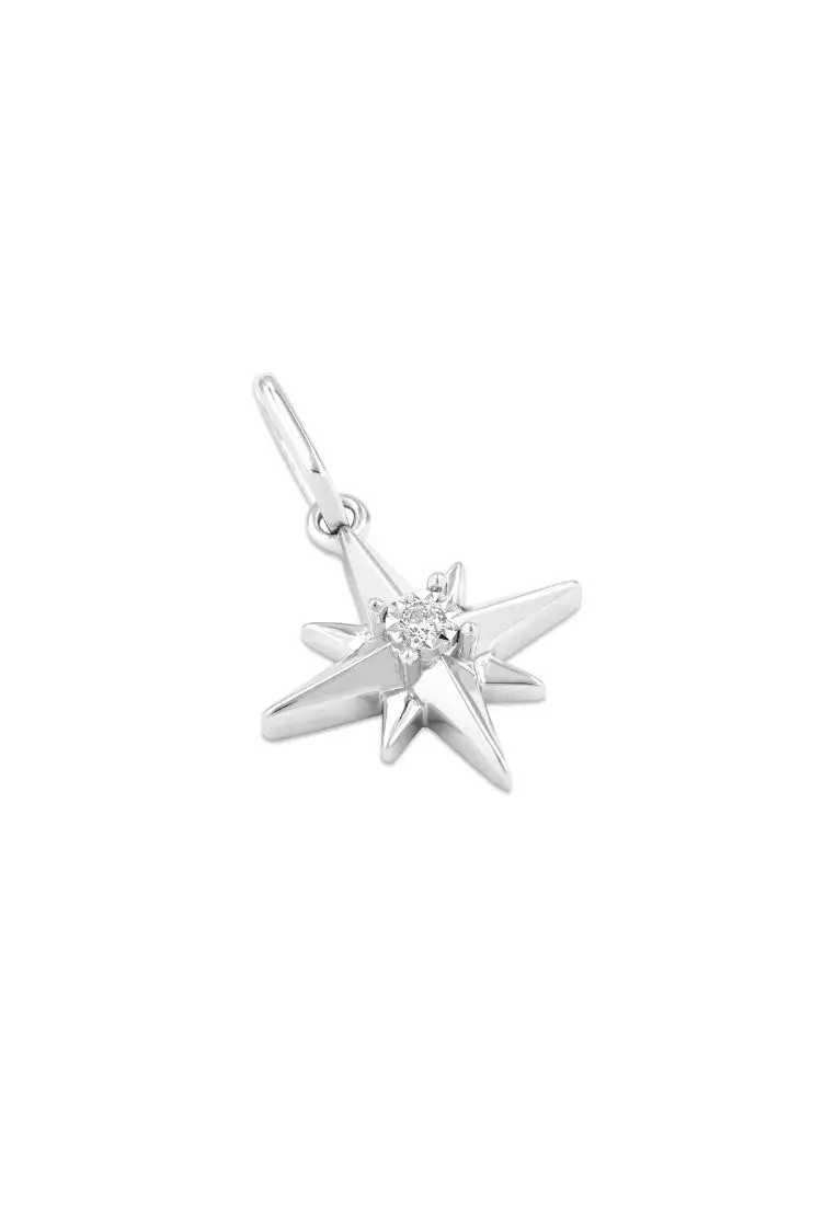 Diamondtalk 9k White Gold Let It Snow Diamond Pendant Pdt00069-a01