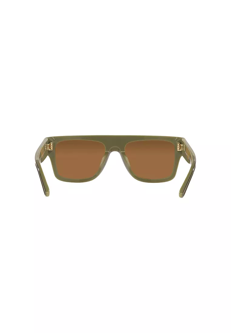 Women Rectangle Frame Green Sunglasses, UV Protection - TY7185U