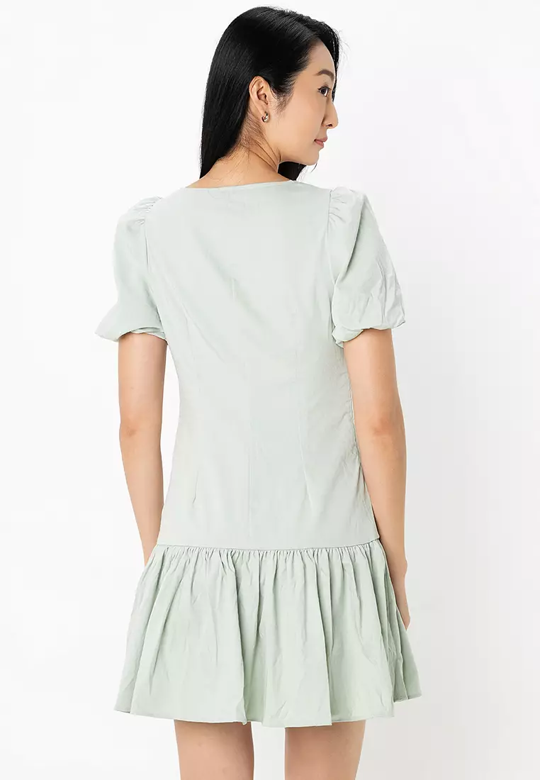 Dense Fog Drop Hem Dress