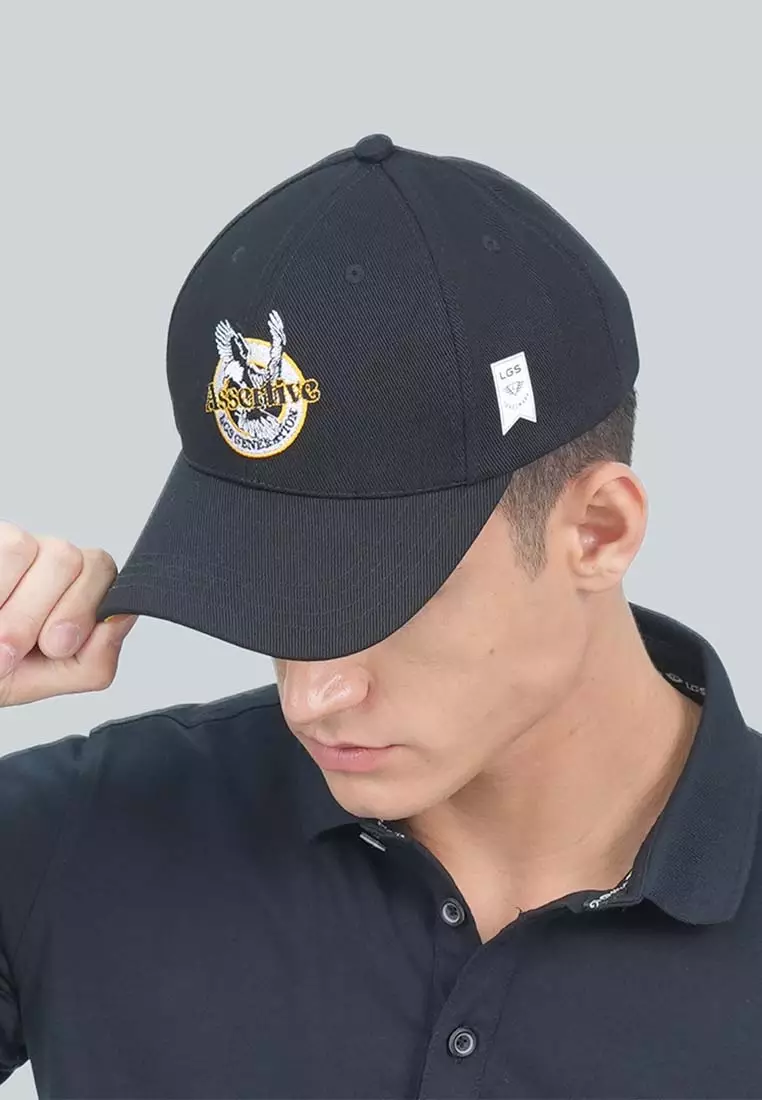 LGS - Topi Casual Pria - Motif Bordir - Hitam - JCA.443.343.333.C