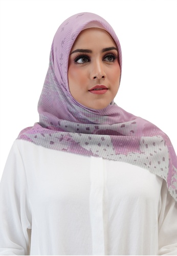 Buttonscarves pink Buttonscarves Opuntia Voile Square Lilac 66168AAFED20DEGS_1