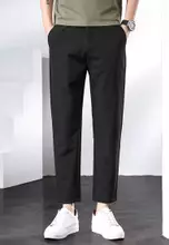 Elasticated waist slim leg trousers online
